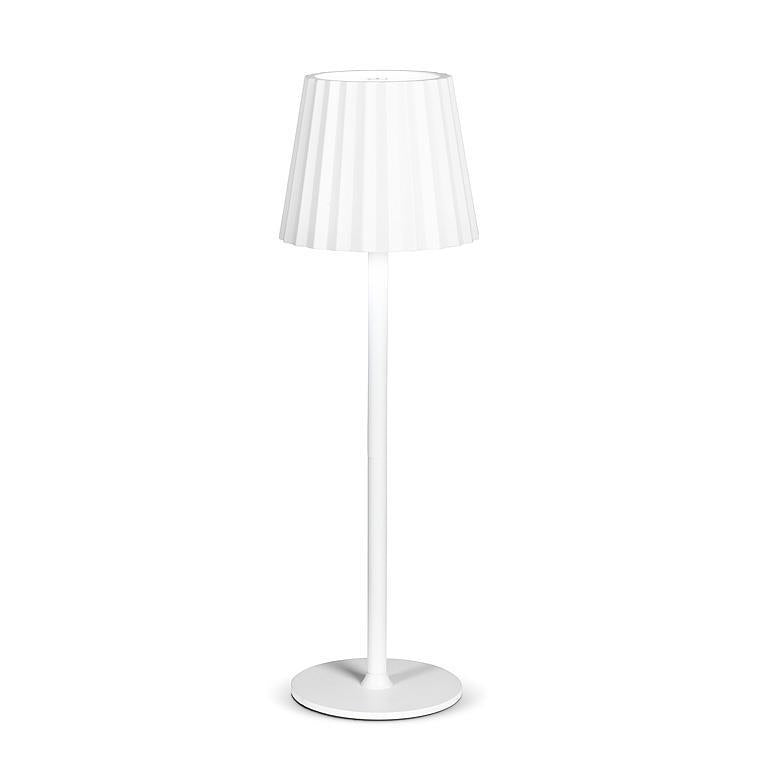 Fluted Shade LED Table Lamp- white