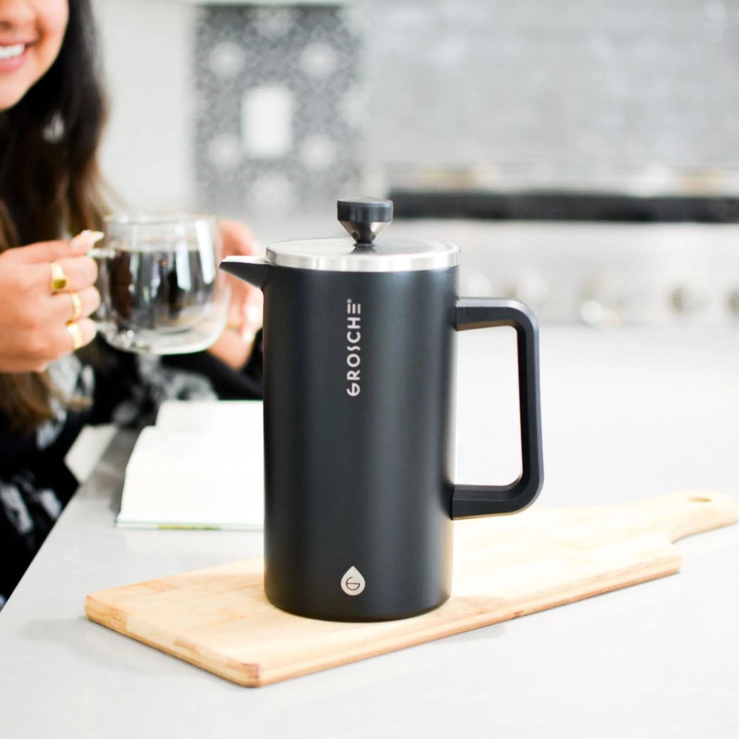 DUBLIN Stainless Steel Double Walled French Press - 34 fl. oz