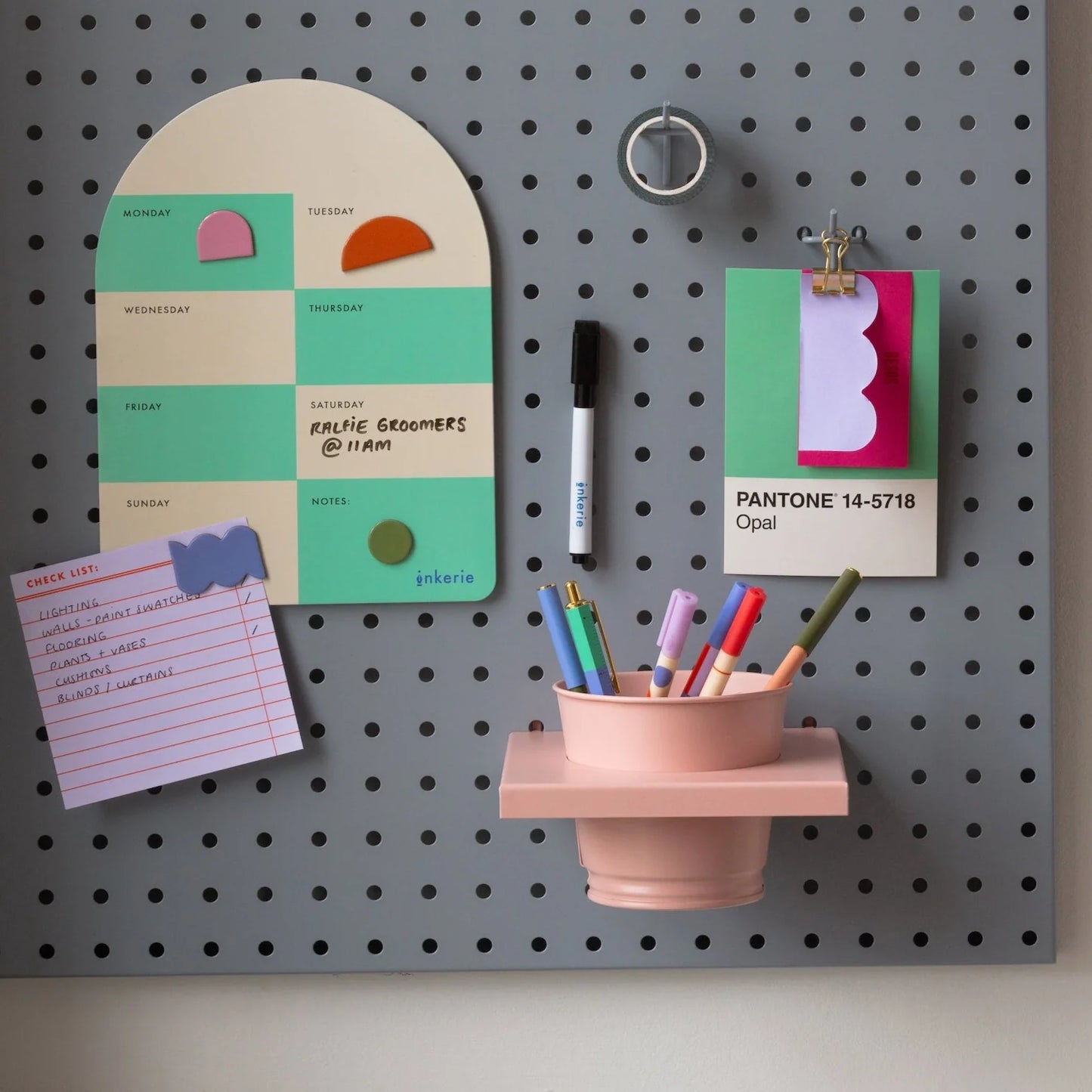 Inkerie Magnetic Dry Erase Weekly Memo Board