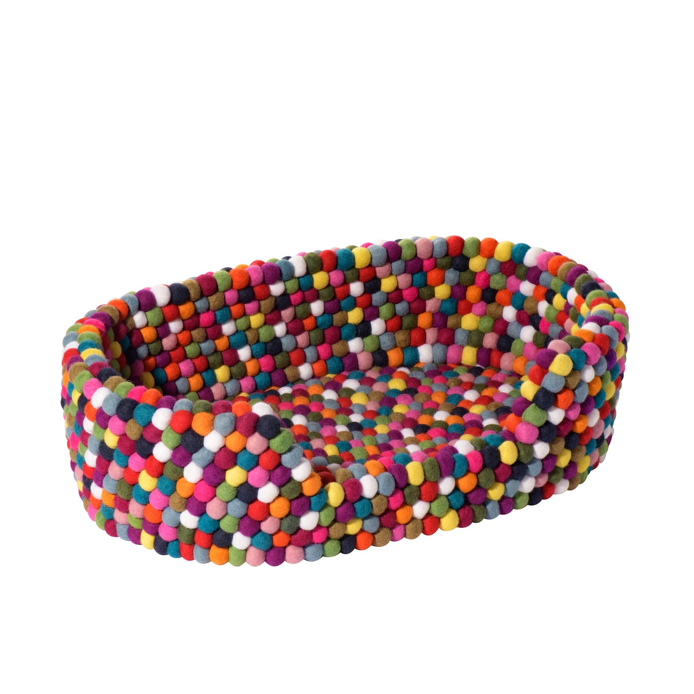 MODWOOL Felt Ball 24 x 17 x 6.5h" Pet Bed - Multicolor