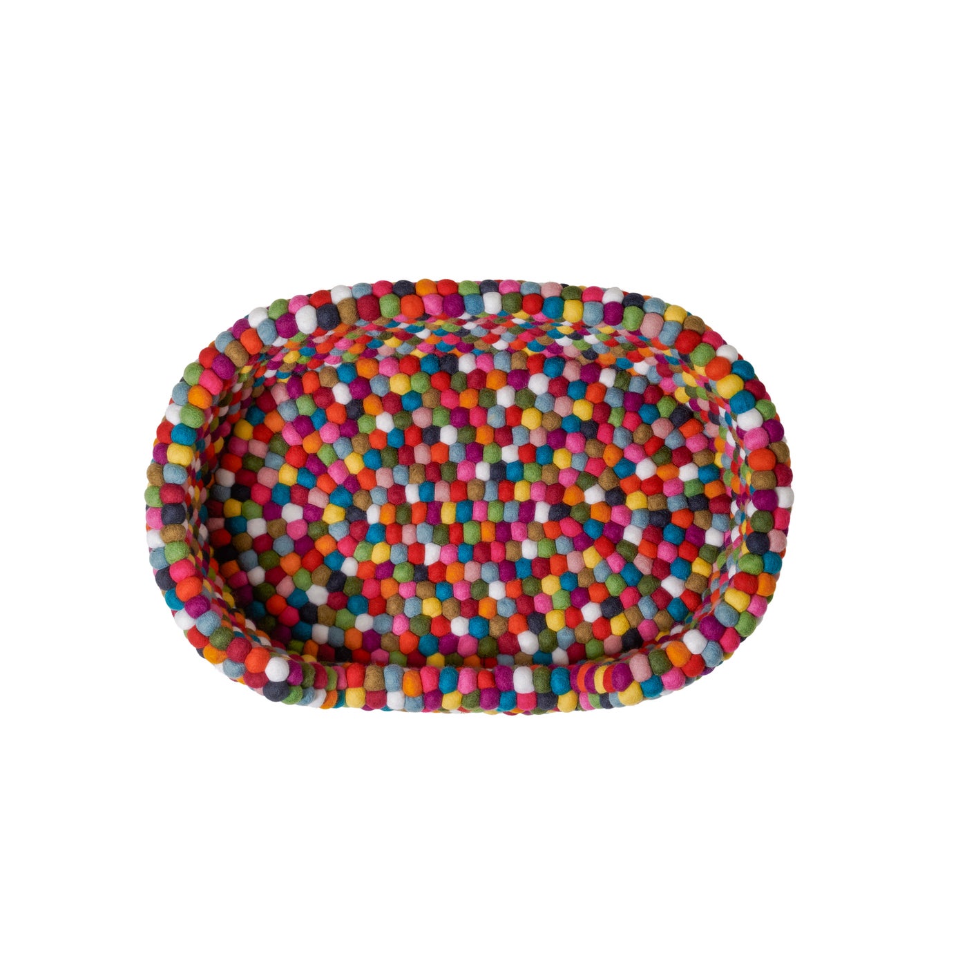 MODWOOL Felt Ball 24 x 17 x 6.5h" Pet Bed - Multicolor