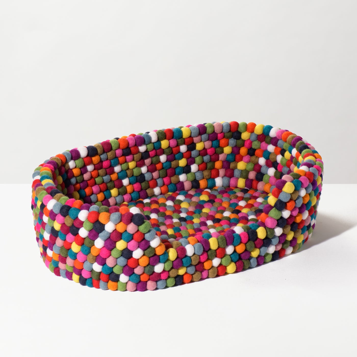 MODWOOL Felt Ball 24 x 17 x 6.5h" Pet Bed - Multicolor