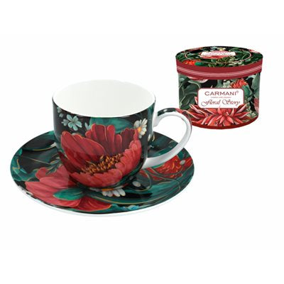 Floral Story Cup with Saucer