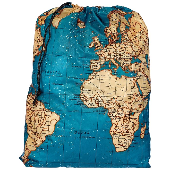 world map laundry bag