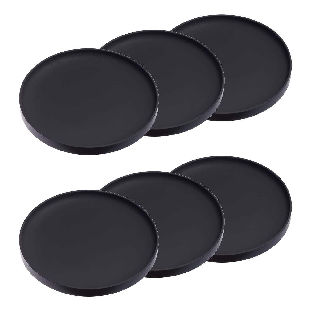 Tower round silicone coaster set of 6 Blk