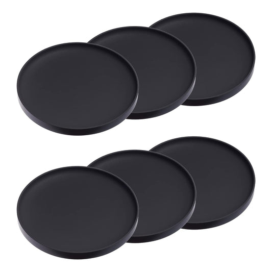 Tower round silicone coaster set of 6 Blk