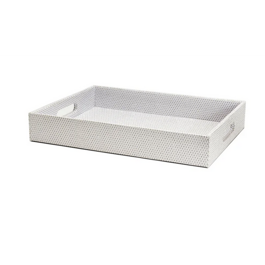 Diamonds Rectangular Tray White