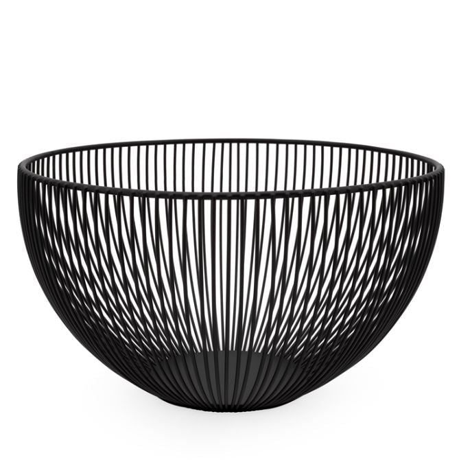 Linear  Rib Black Metal Bowl