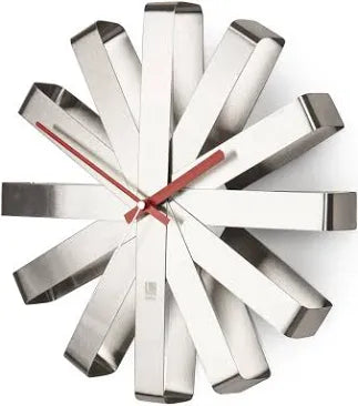 Ribbon Wall Clock Stainless- Steel