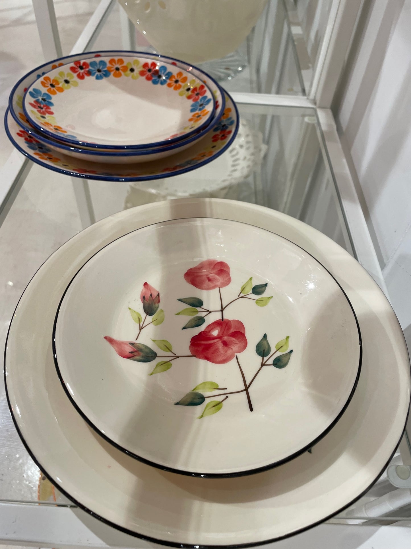 Handcrafted Porcelain small plates & bowel white