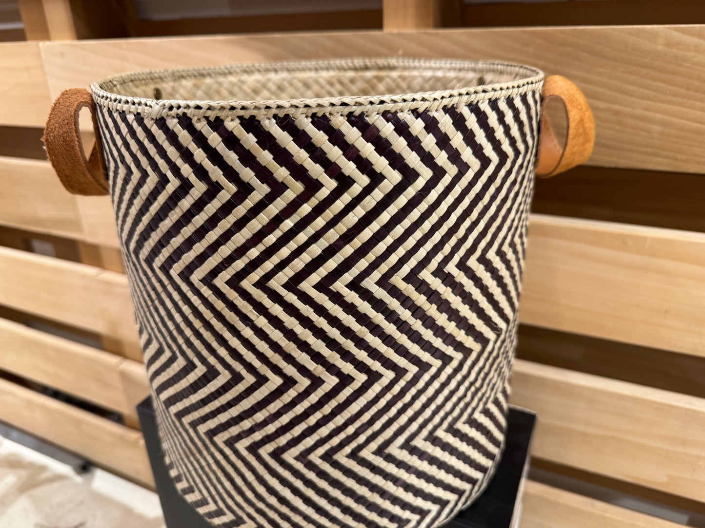 Woven basket vase large