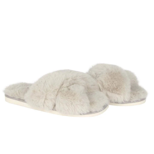 Womens tahoe criss cross faux fur slipper