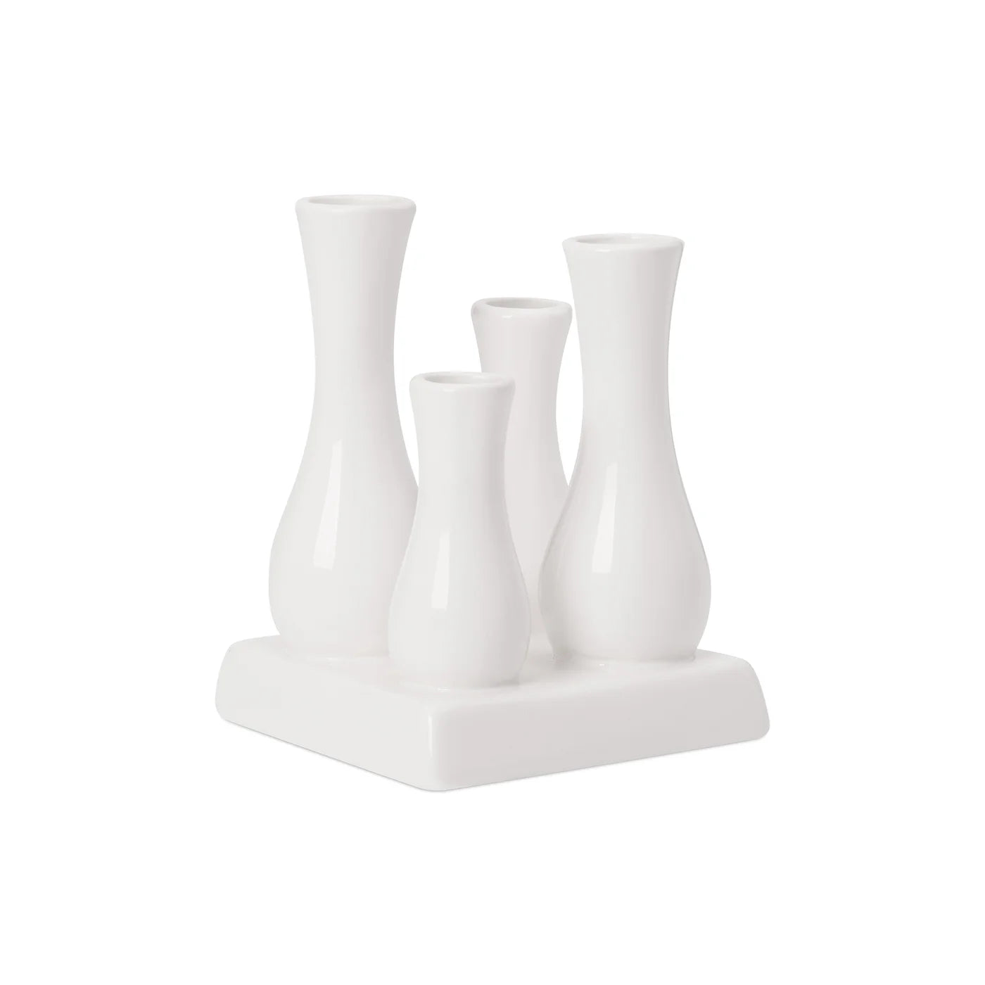 Multi Tube Square White Ceramic Urn Vase