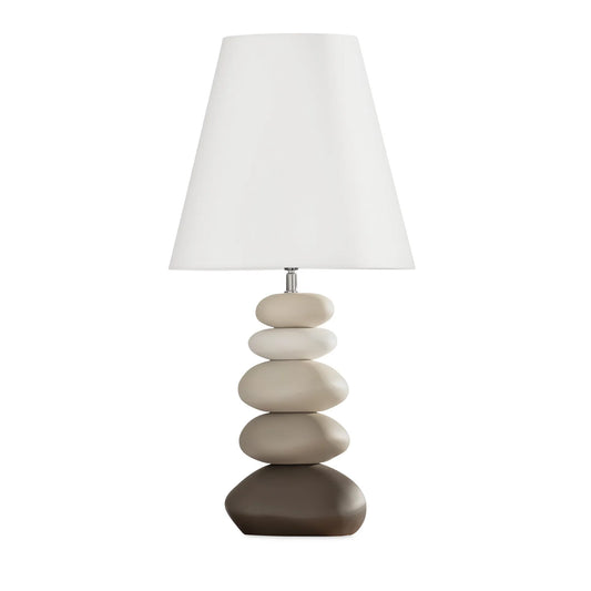 Oslo Ceramic Multi Stacked Stone 27 Inch Tall Table Lamp