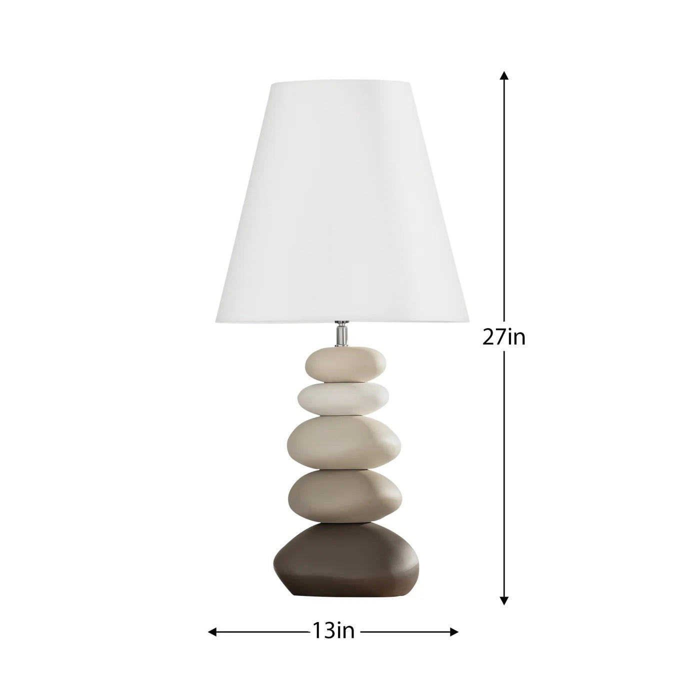Oslo Ceramic Multi Stacked Stone 27 Inch Tall Table Lamp