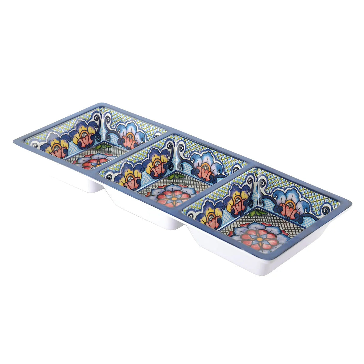 Prepara Taco 3-Section Tray Blue