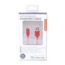 Red Chevron Cotton Braided Charging Cable