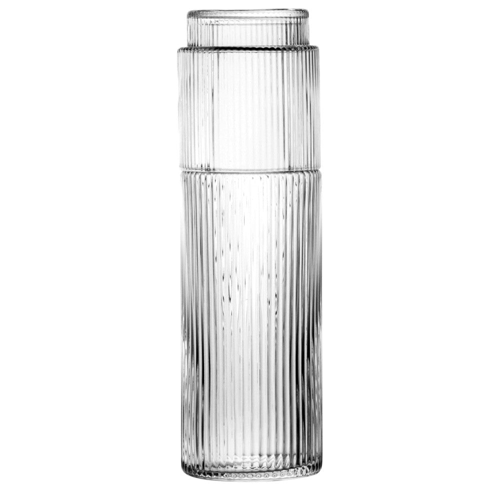 Ribbed Clear Deskside Carafe and Glass Ensemble 0.6 L