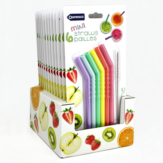 Set of 6 Mini Silicone Straws - 12pc CDU
