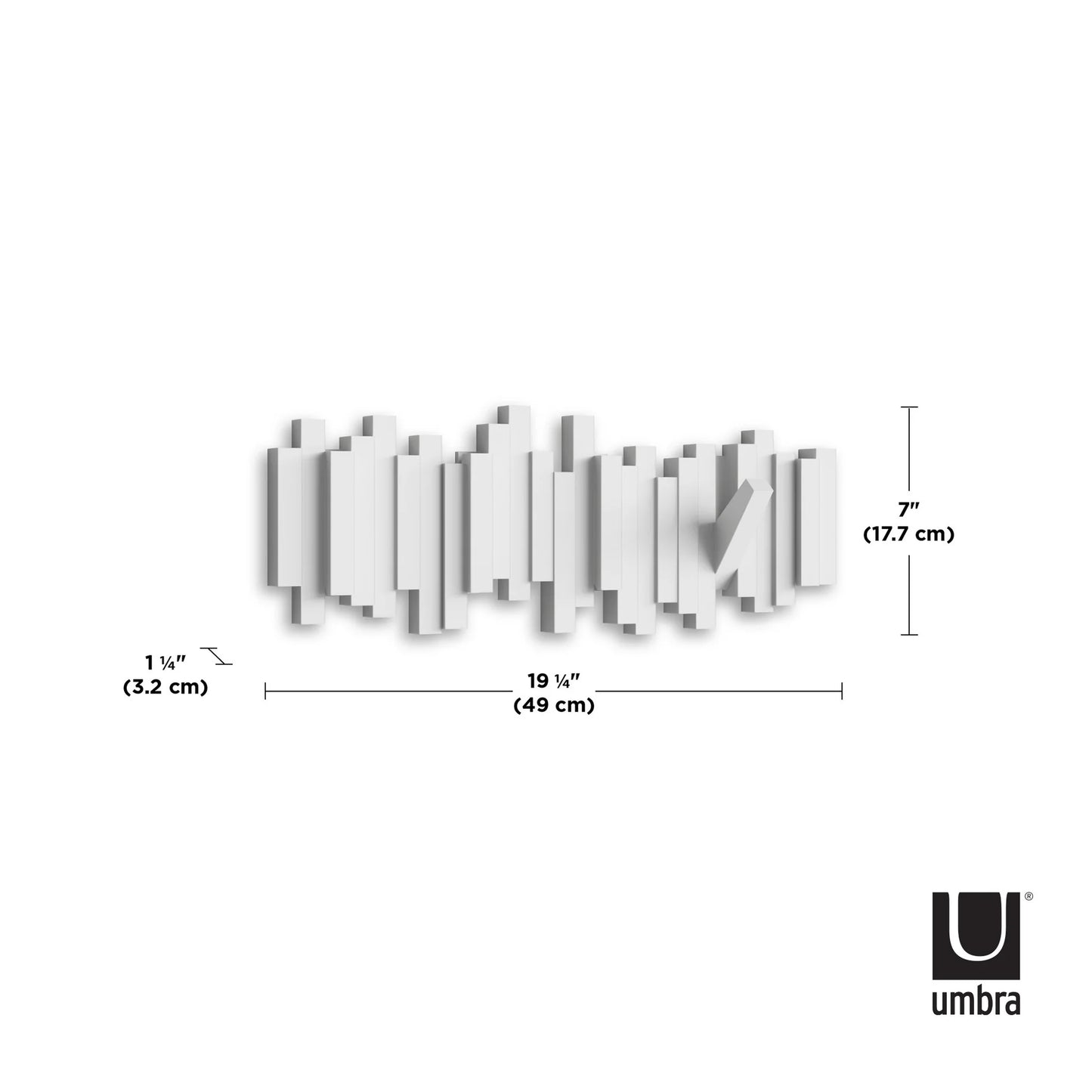 Sticks  8  Wall Hooks white