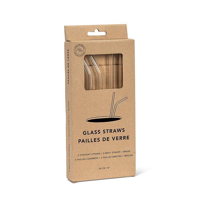 Straight and Bent Straws & Brush. 5 Pieces