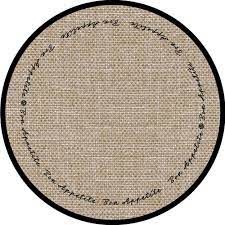 Bon Appétit Round Beige Placemat Black  White