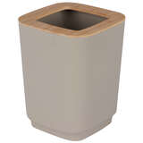 ASPEN WASTE BIN PP W/BAMBOO Taupe