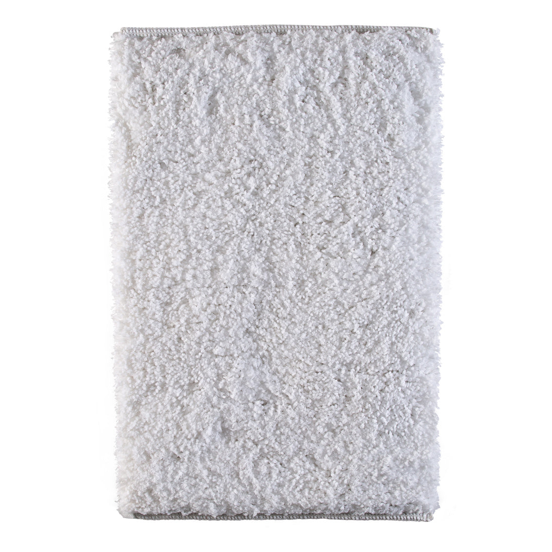 PLUSH BATH MAT HANDWOVEN 20" X 32" white