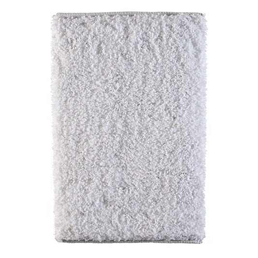 PLUSH BATH MAT HANDWOVEN 20" X 32" white