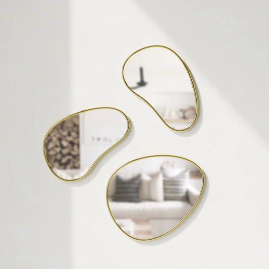 Hubba Pebble Wall Mirror brass