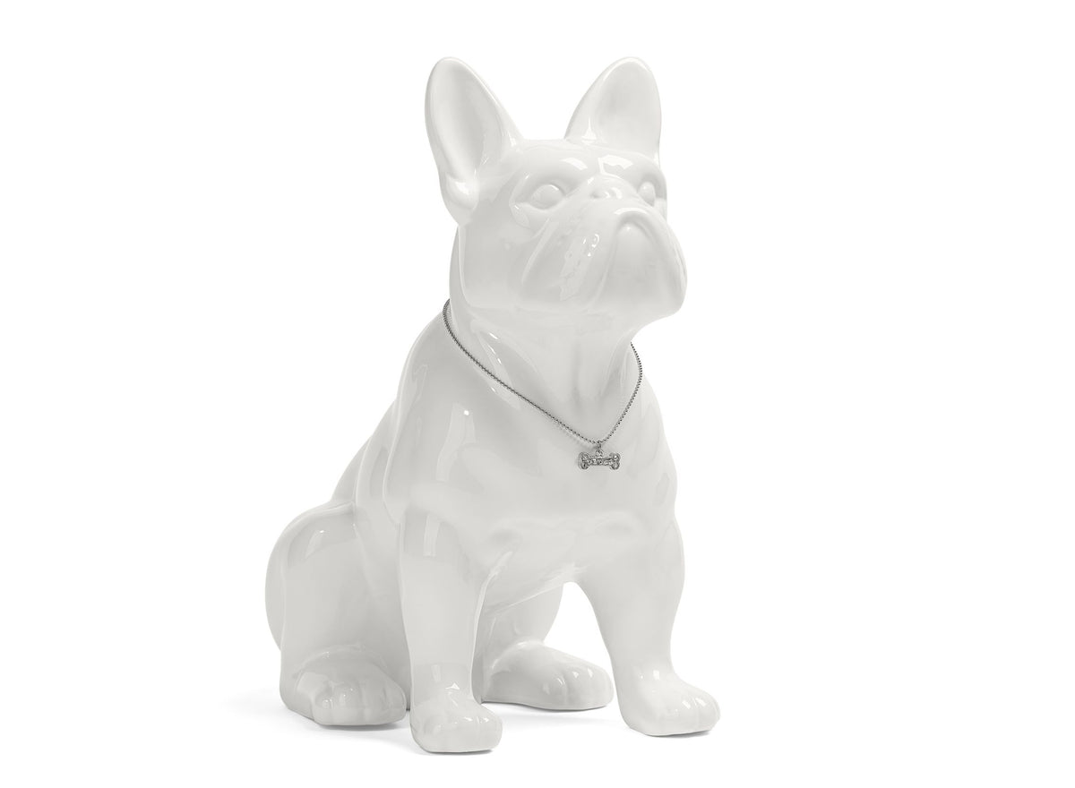 Sitting Ceramic 12.25 inch Tall French Bulldog white