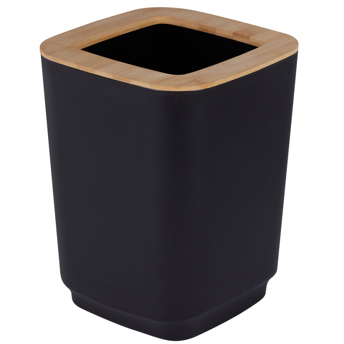 N&T ASPEN WASTE BIN PP W/BAMBOO BLACK