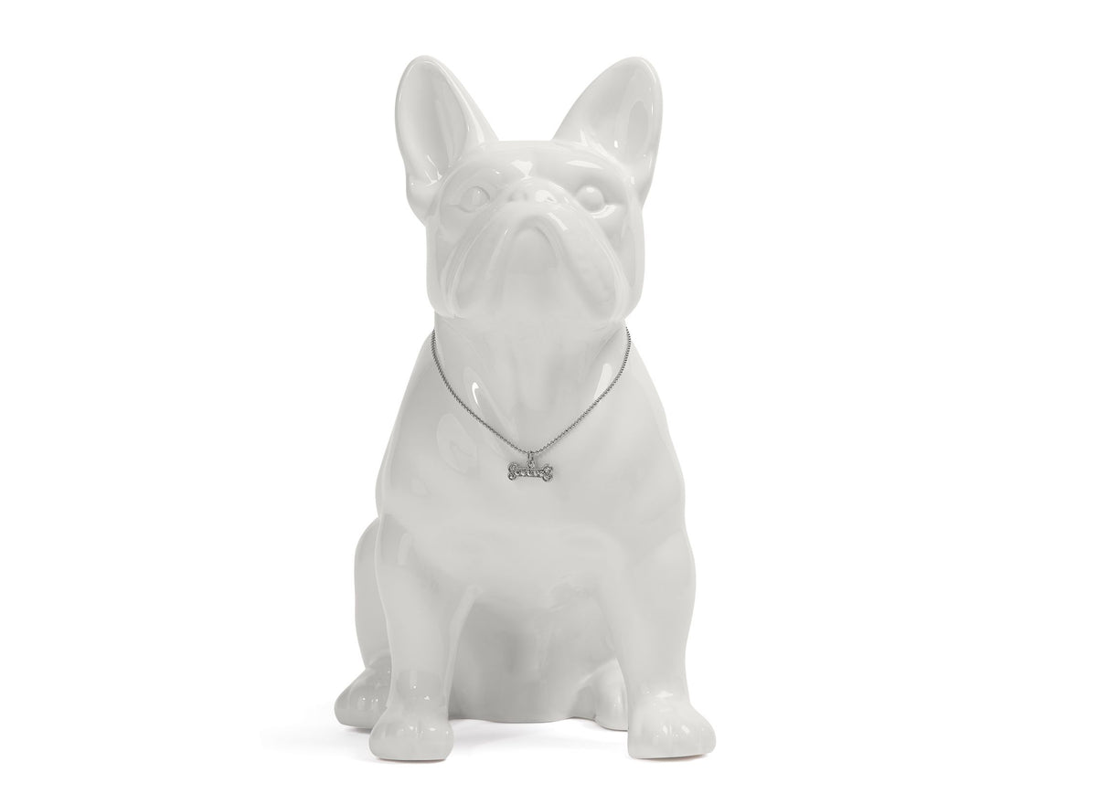 Sitting Ceramic 12.25 inch Tall French Bulldog white