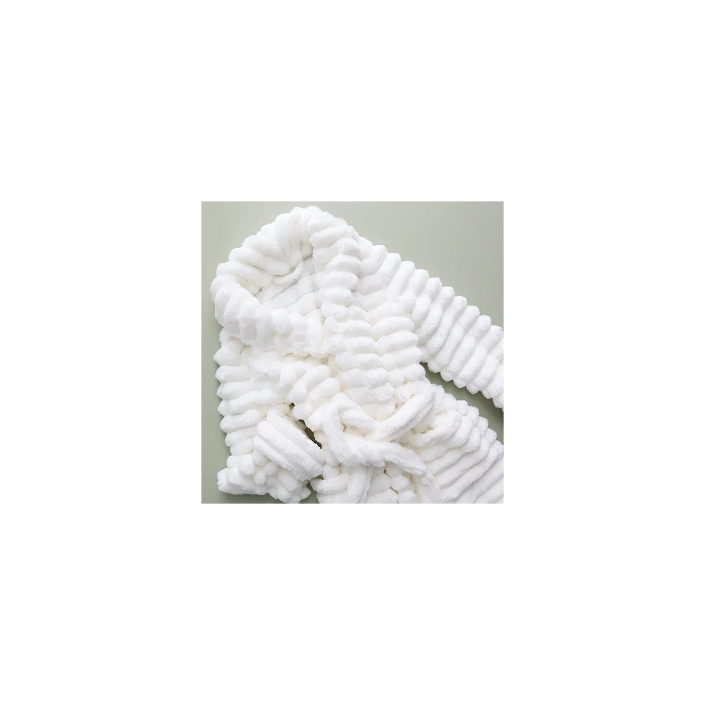 Ribbed Luxe Plush Robe Light Cream