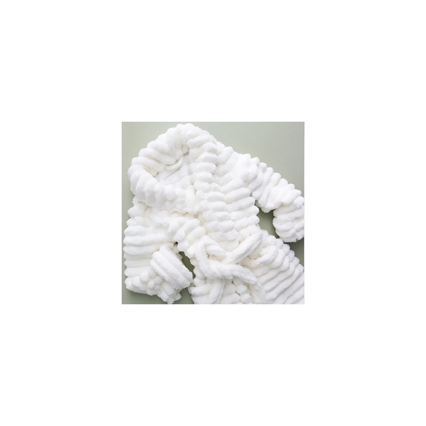 Ribbed Luxe Plush Robe Light Cream