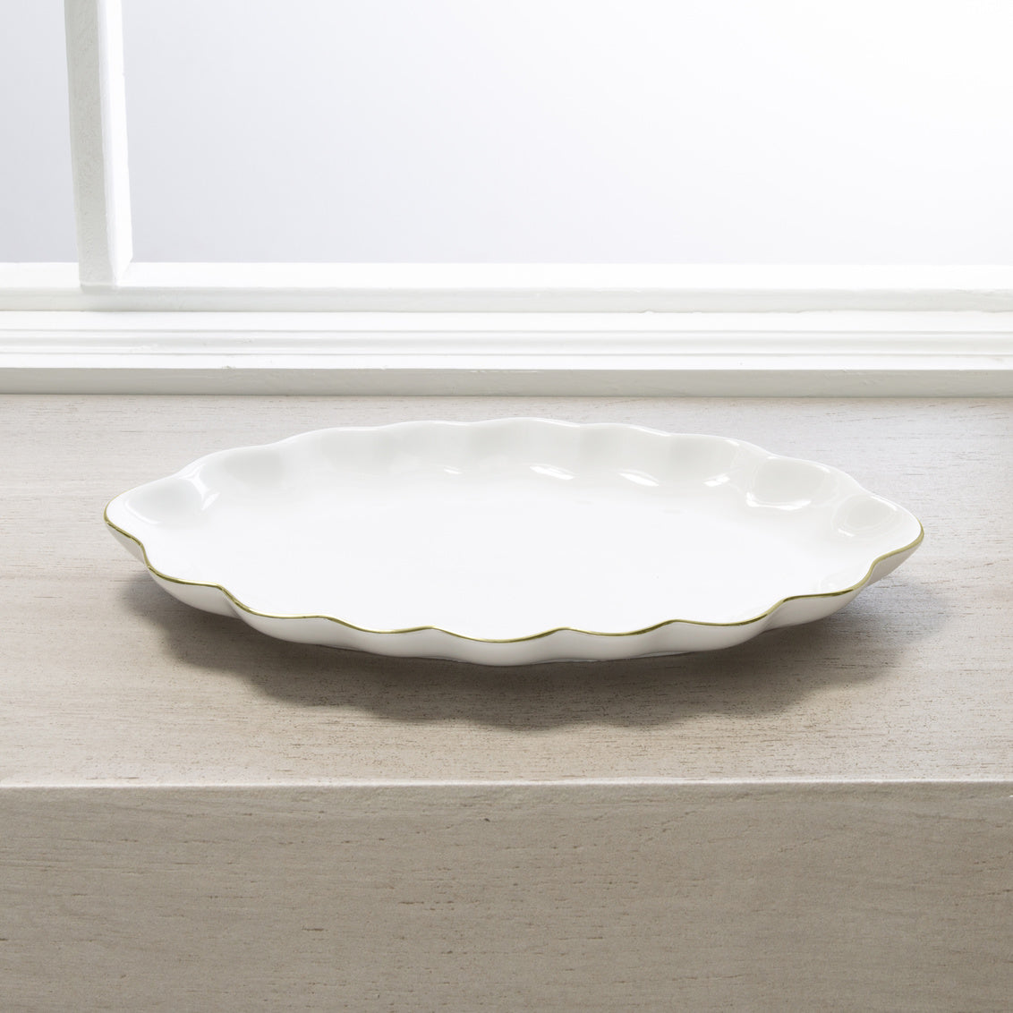 PAVONA TRAY PORCELAIN WHT/SIL