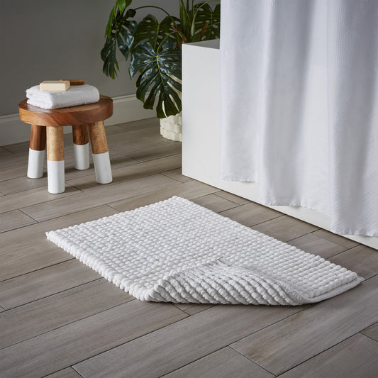 PUFF CHUNKY BATH MAT MICROFIBER WHITE 20" X 32" 2200 GSM
