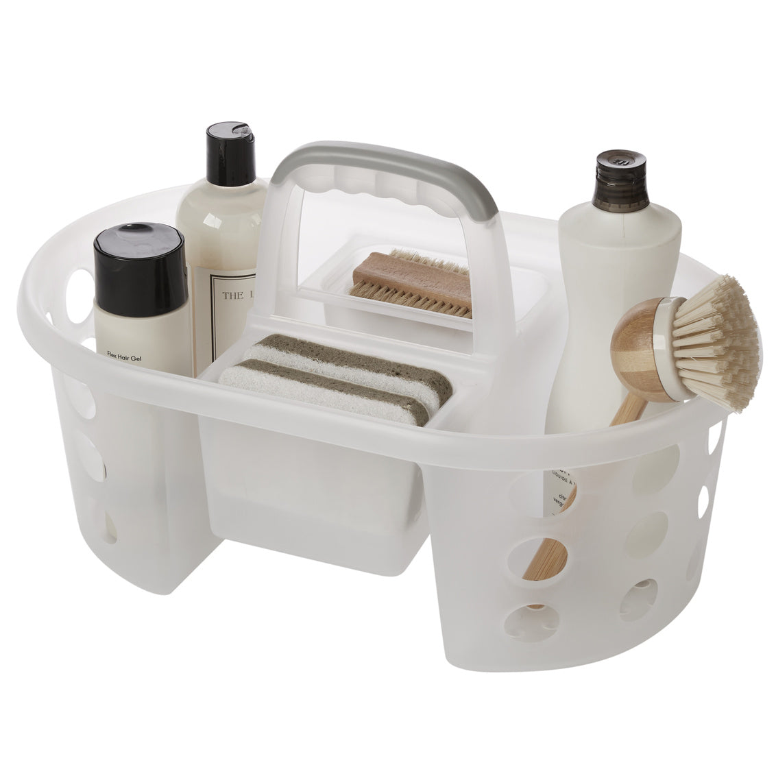 N&T LAUNDRY / CLEANING WASH BASKET W/HANDLE PP WHITE
