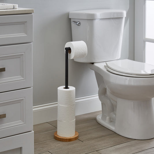 LIRA TOILET PAPER HOLDER W/BAMBOO BLACK