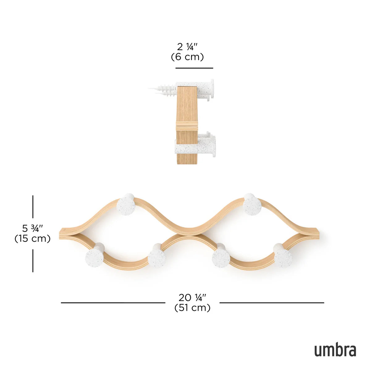 MONTAGE 6 WALL HOOK white natural