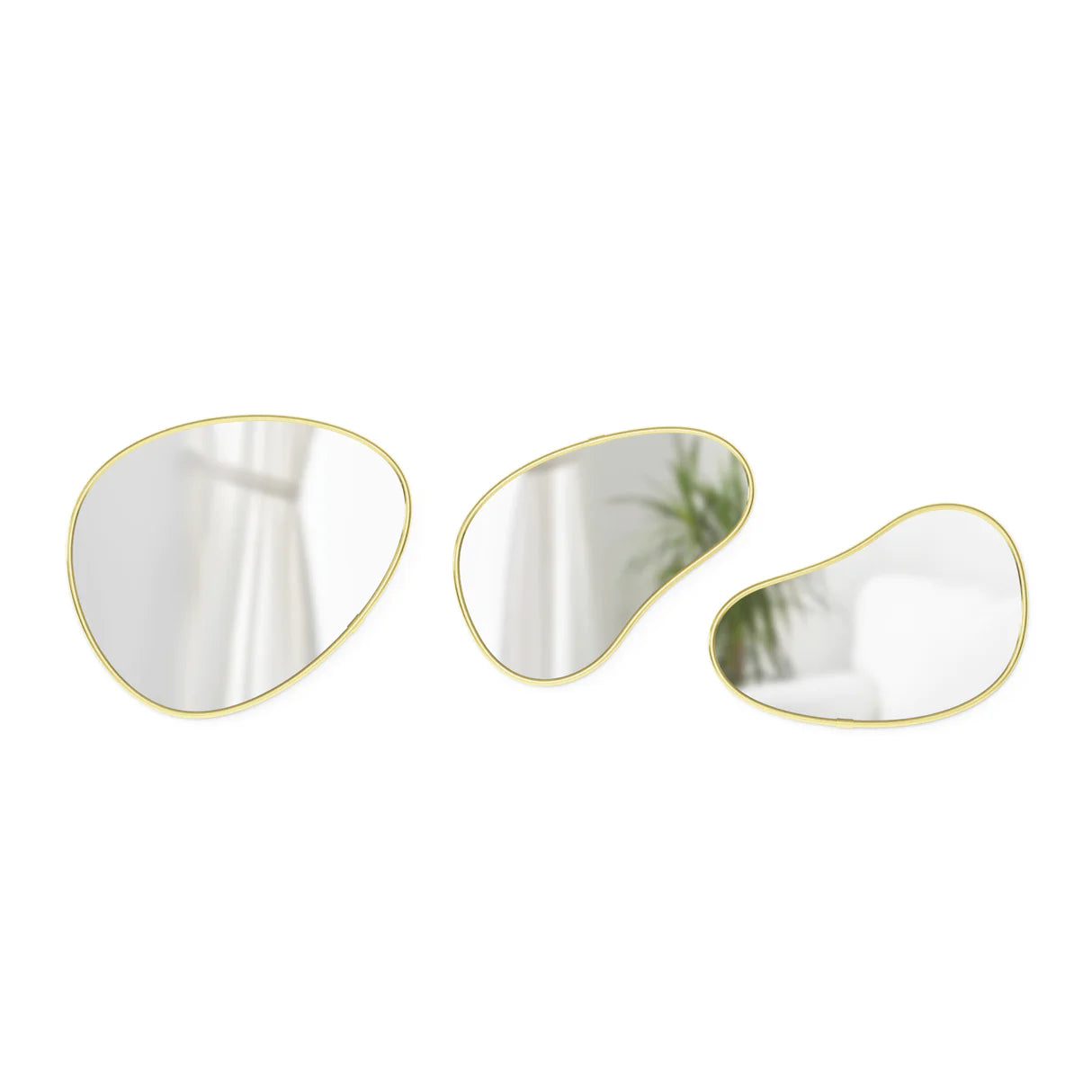 Hubba Pebble Wall Mirror brass