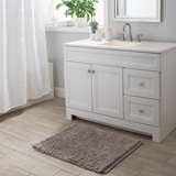 PLUSH BATH MAT HANDWOVEN 20" X 32" Grey