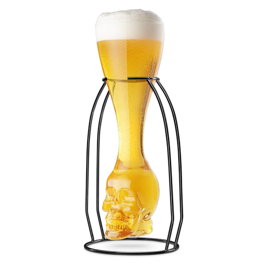 Brain Freeze Skull Glass with Skeletal Frame