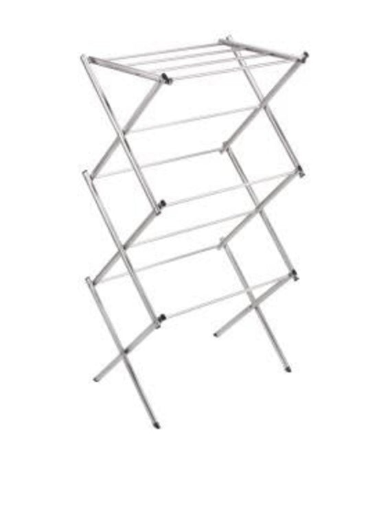 Small Folding Silver Vertical Clothes Dryer Rack