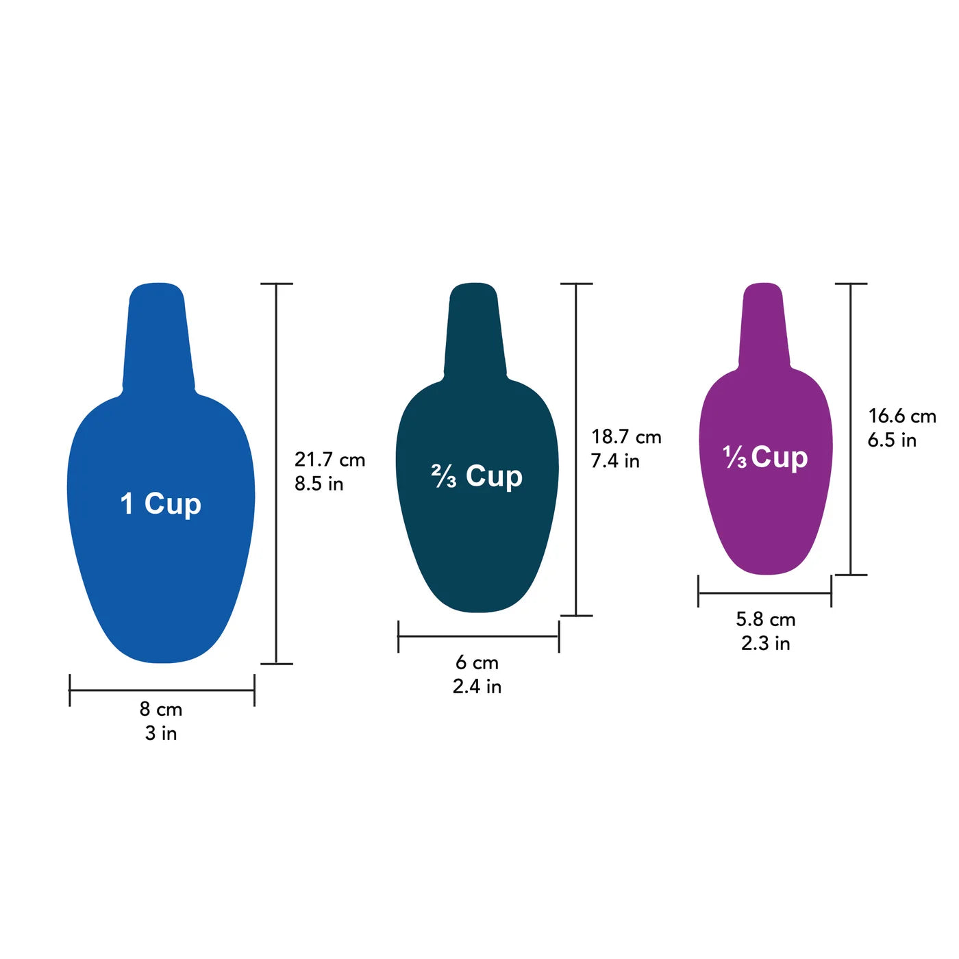 Measuring Scoops 3/ST 1,2/3,1/3 Cup