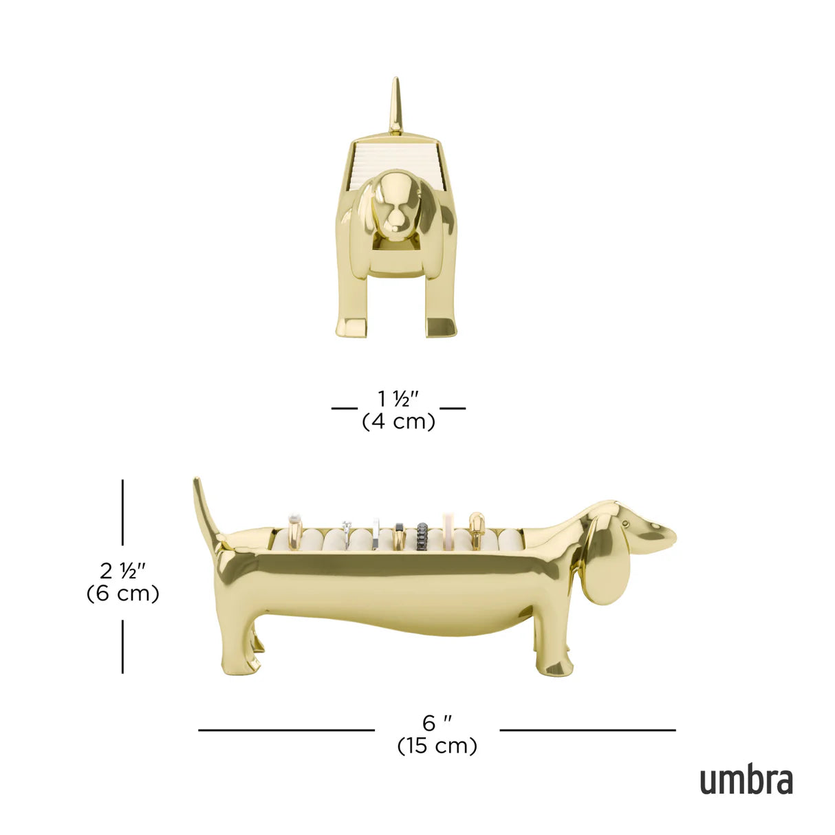 Dachsie Ring Holder Gold