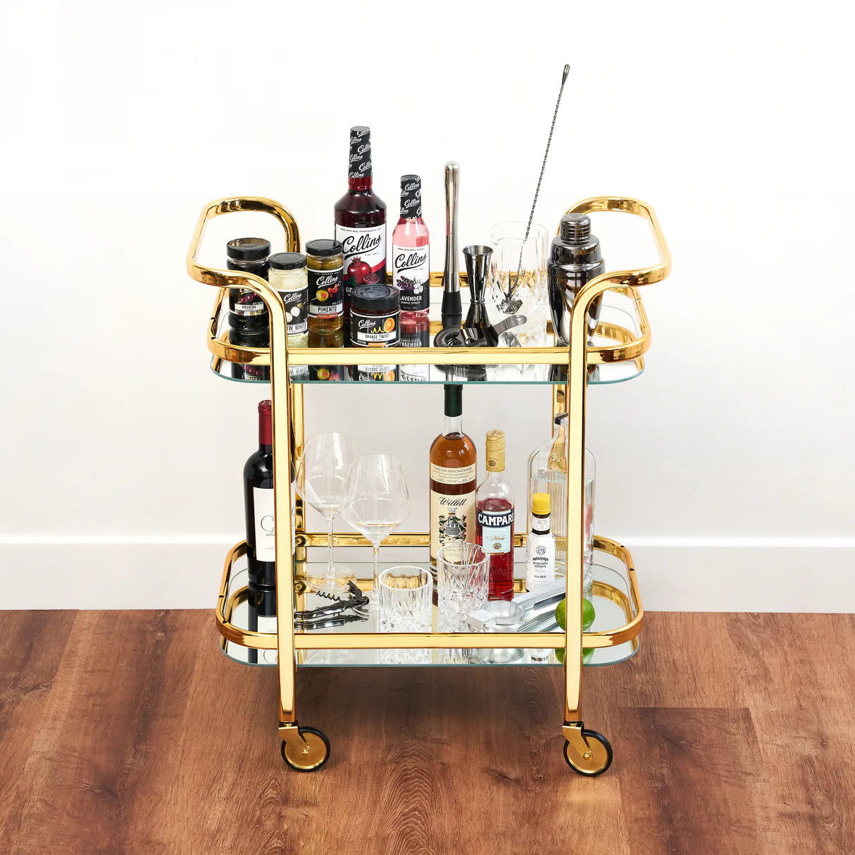 Bar Cart in Gold