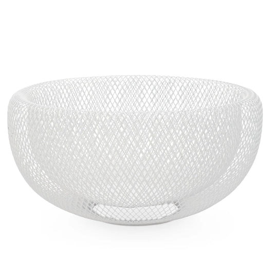 Mesh Double Wall White Bowl