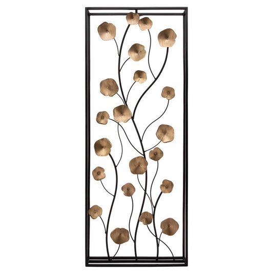 Frame Golden Poppy 14"X36" Rectangle Metal Wall Decor