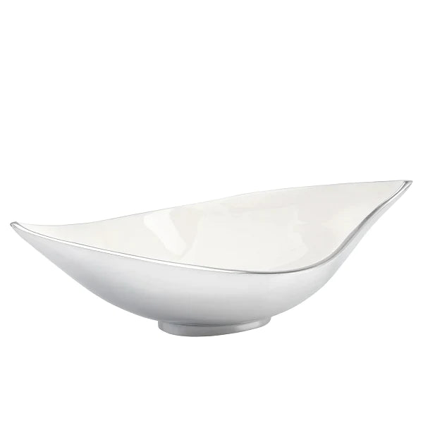 PINCH WHITE ENAMEL ALUMINUM 8×12″ DECOR BOWL